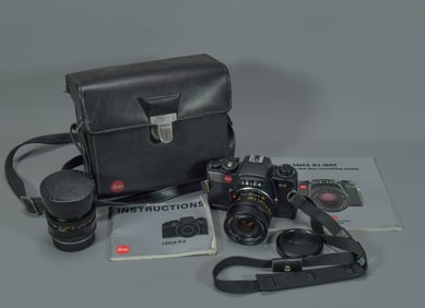 Vintage LEICA R4 MOT Camera Body 1560683 w/Two Lens, Camera Bag & Catalog Manual