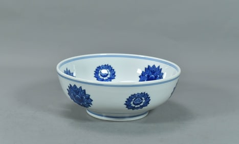 Vintage Blue & White Porcelain Bowl, Signed TIFFANY & Co