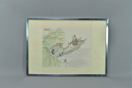 Framed Chinese Watercolor Painting
