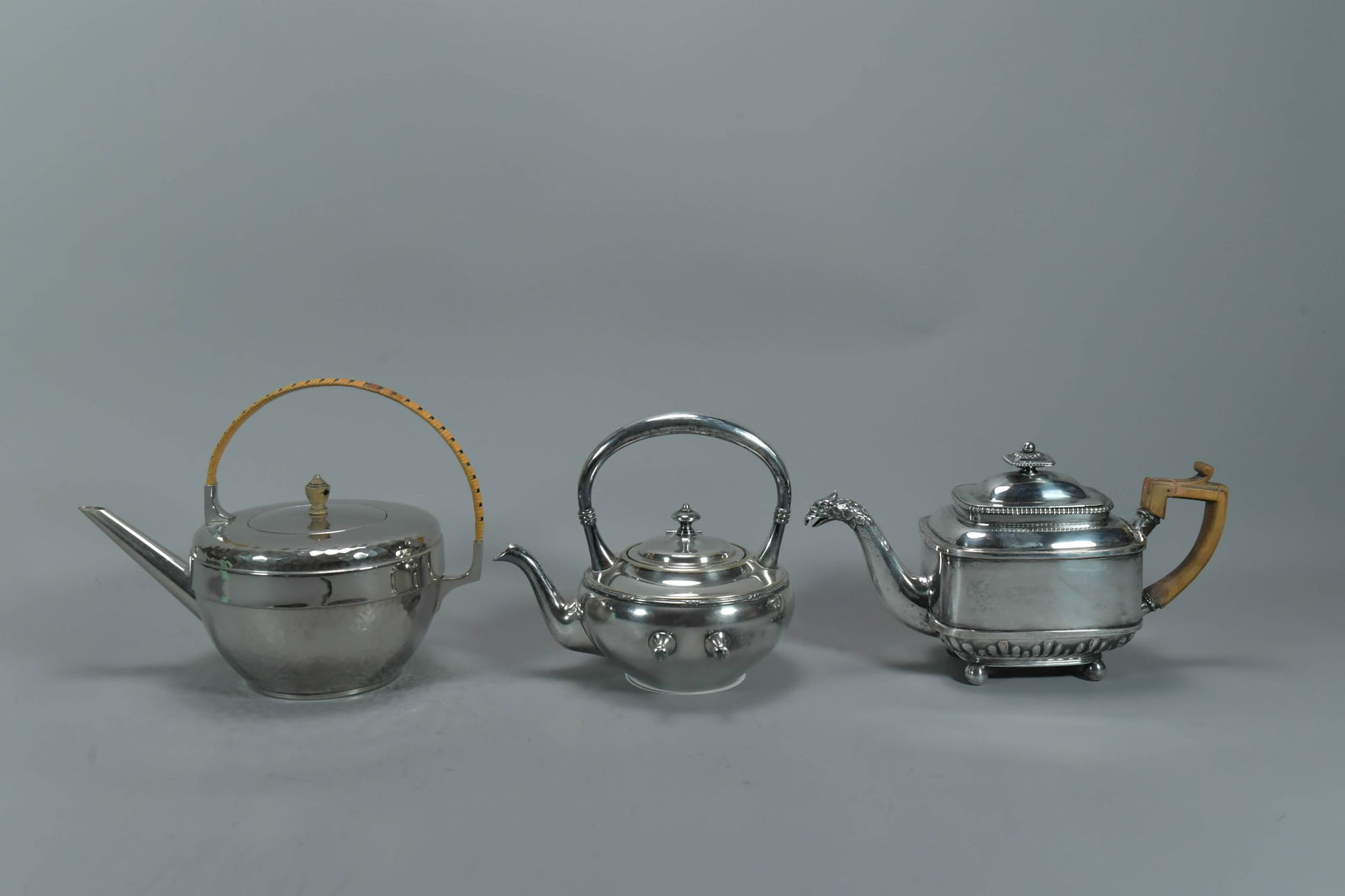 Lot of 3 Vintage Silver Tone Water Pots w/Maker's Mark (1 of 8)