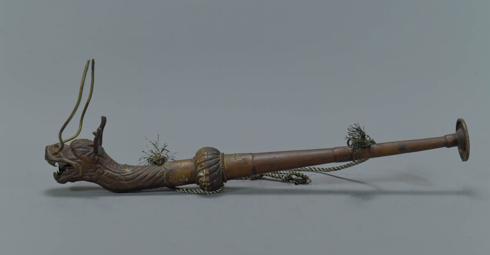 Old Tibetan Buddhist Brass/Copper Metal Ceremonial Dragon Horn/Trumpet (1 of 6)