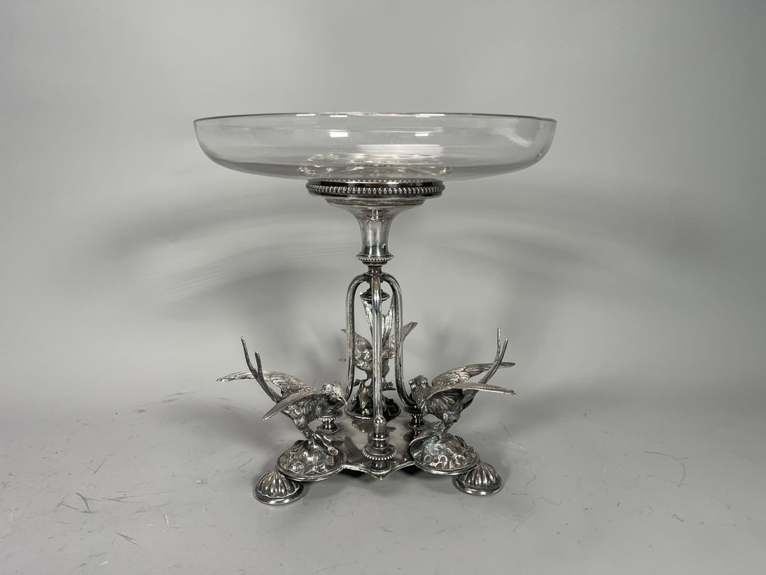 Fine Vintage Silver-Plate & Glass Fruit Epergne w/Maker's Mark (1 of 12)