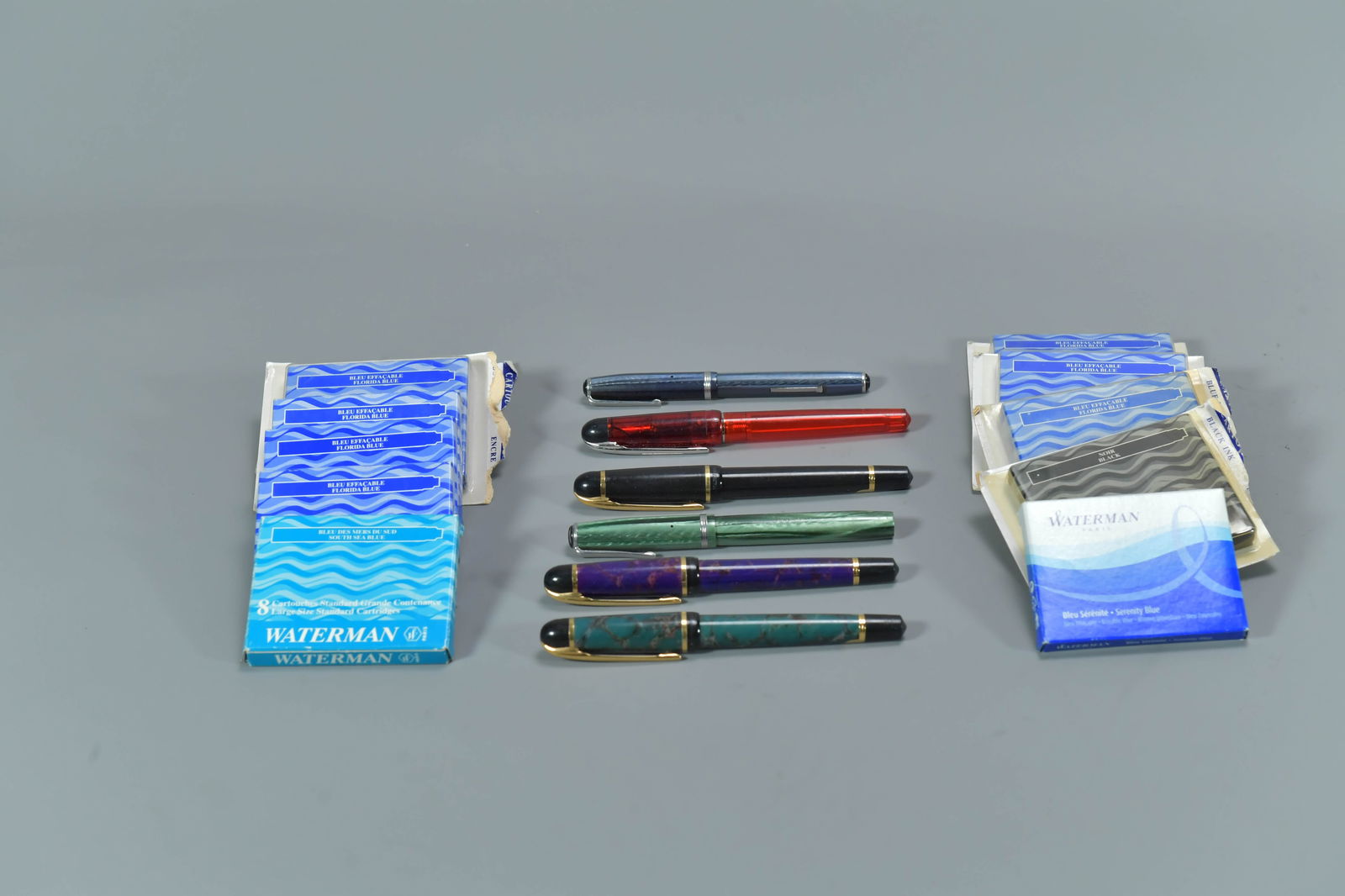 Group of 6 Vintage Waterman Fountain Pens & Ink Cartridges Packs (1 of 5)