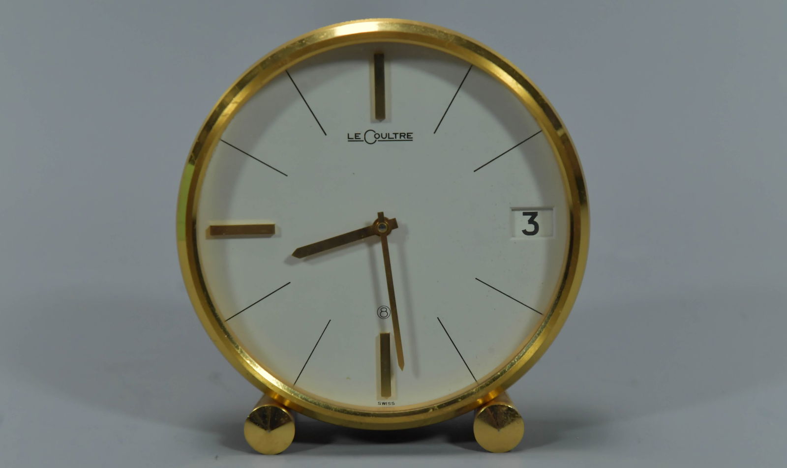 Stunning Vintage Swiss Jaeger-LeCoultre 425 Brass Desk Clock (1 of 6)