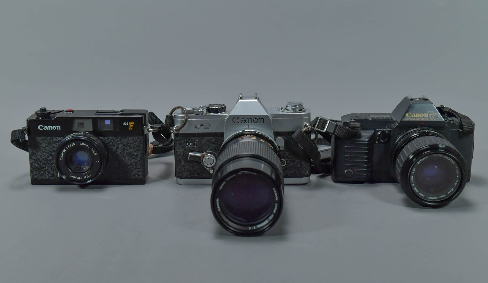 Lot of 3 Vintage Canon Camera w/Lens (1 of 7)