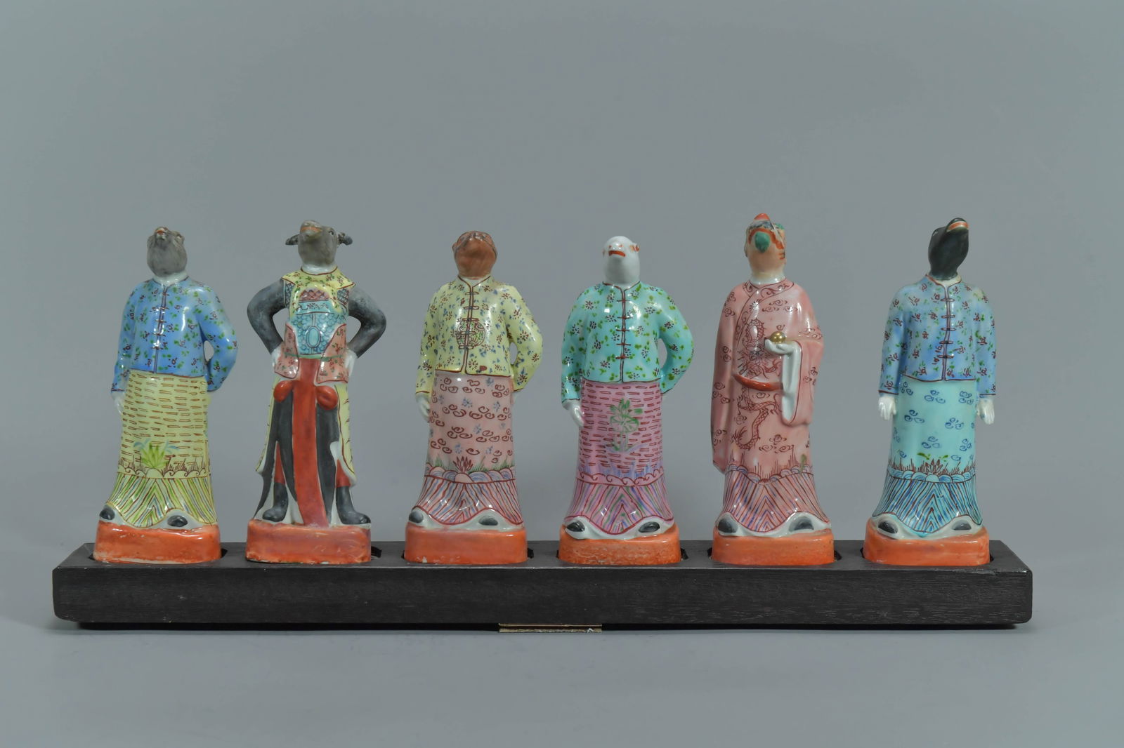 Group of 6 Vintage Chinese Famille Rose Porcelain Figurine Statue Set of the 12 Animals (1 of 8)