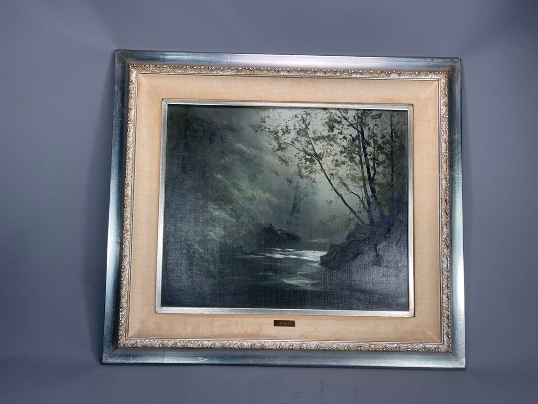 California Impressionist MITSUZO SHIMIZU Oil Painting - "Trees By A Misty Stream" (Series One) (1 of 9)