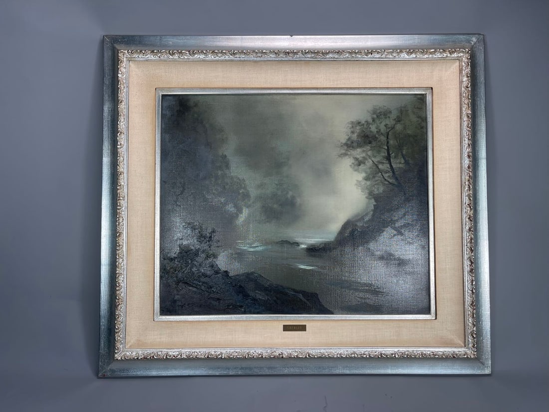 California Impressionist MITSUZO SHIMIZU Oil Painting - "Trees By A Misty Stream" (Series Two) (1 of 9)