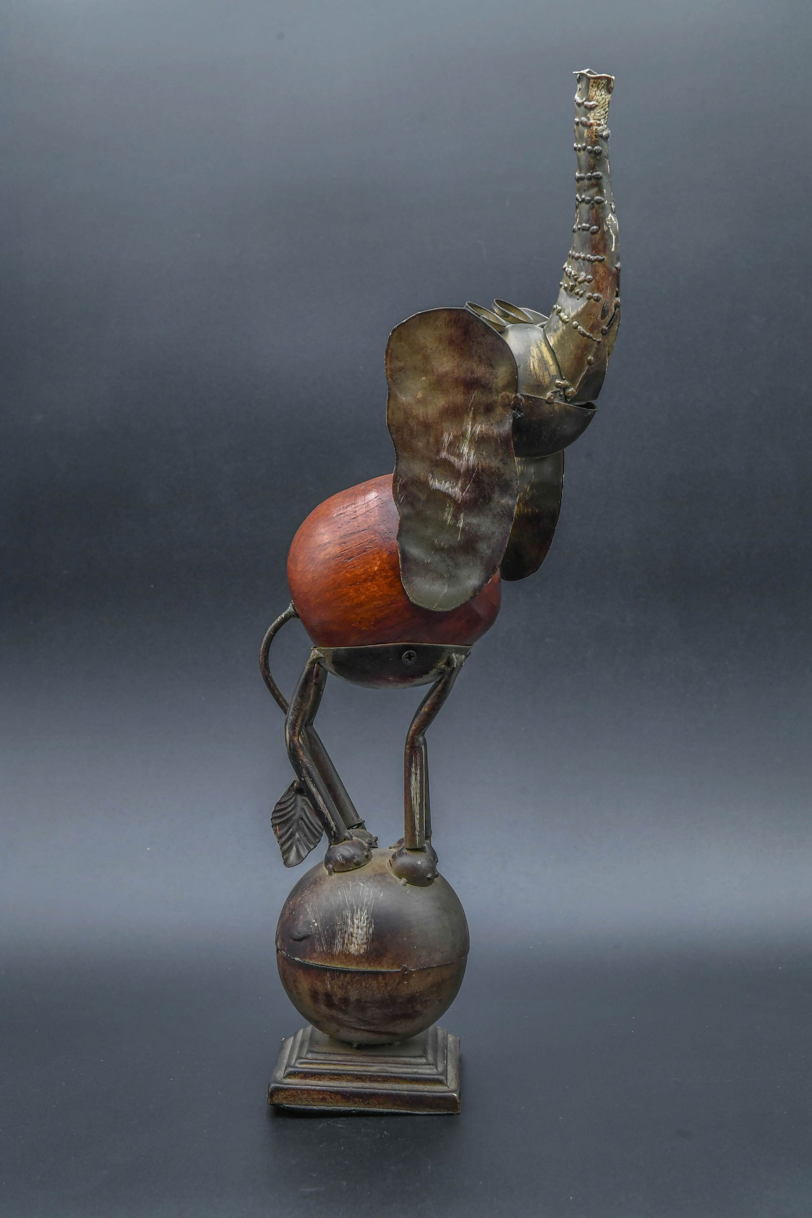 A Unique Handcrafted Wood & Metal Elephant Sculpture (1 of 6)