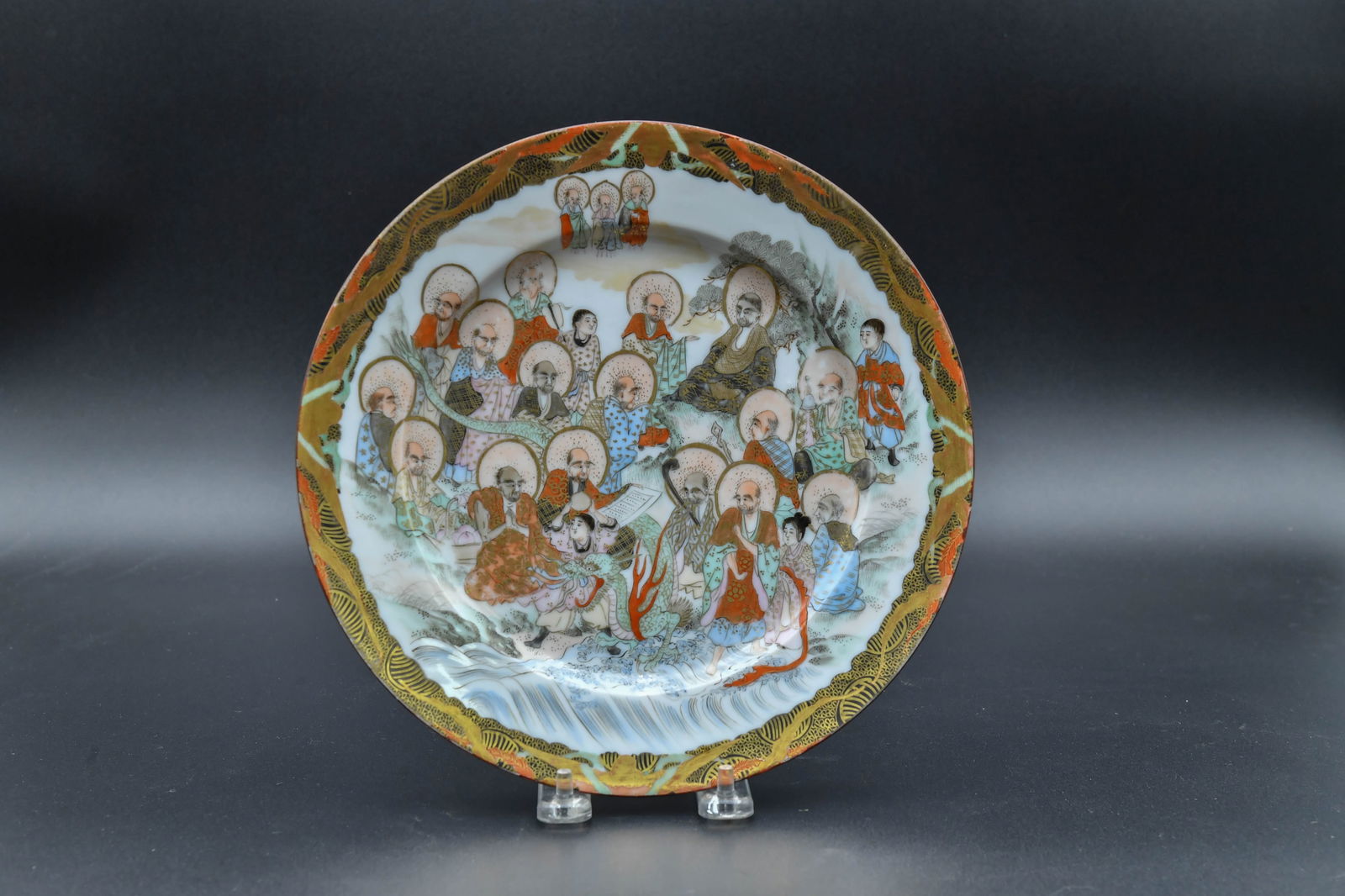 Antique Japanese Satsuma Ware Porcelain Plate w/Artist's Signature ????? (1 of 6)