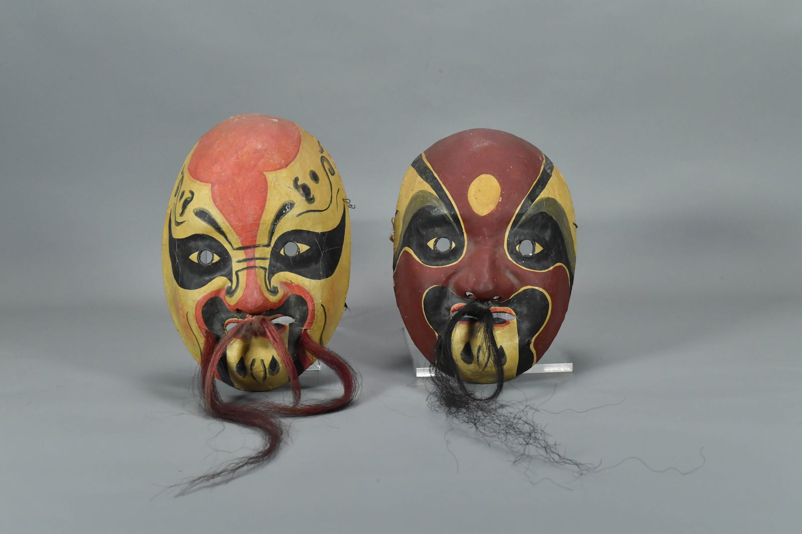 Two Vintage Hand-Painted Paper Peking Opera Masks (1 of 6)