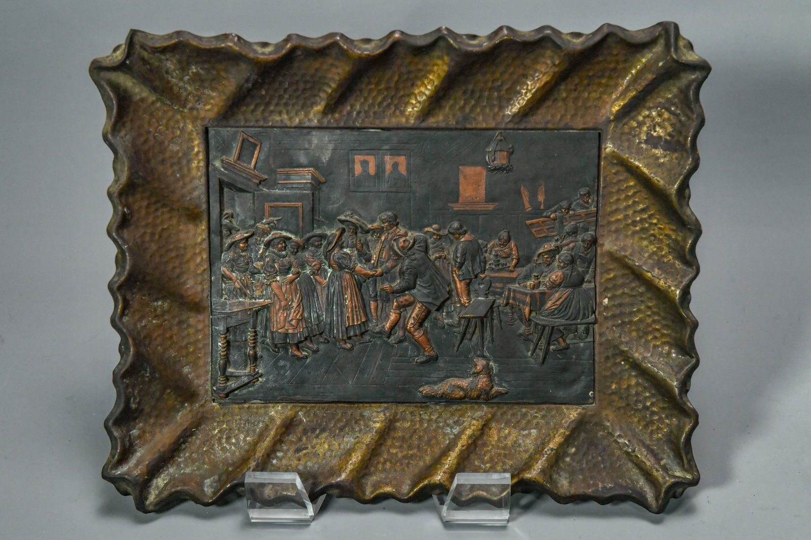 Two Framed Vintage Bronze/Copper Plaques - 4