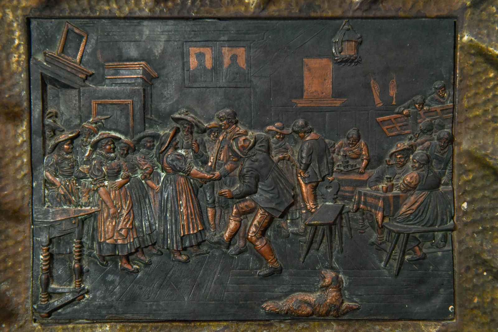 Two Framed Vintage Bronze/Copper Plaques - 5