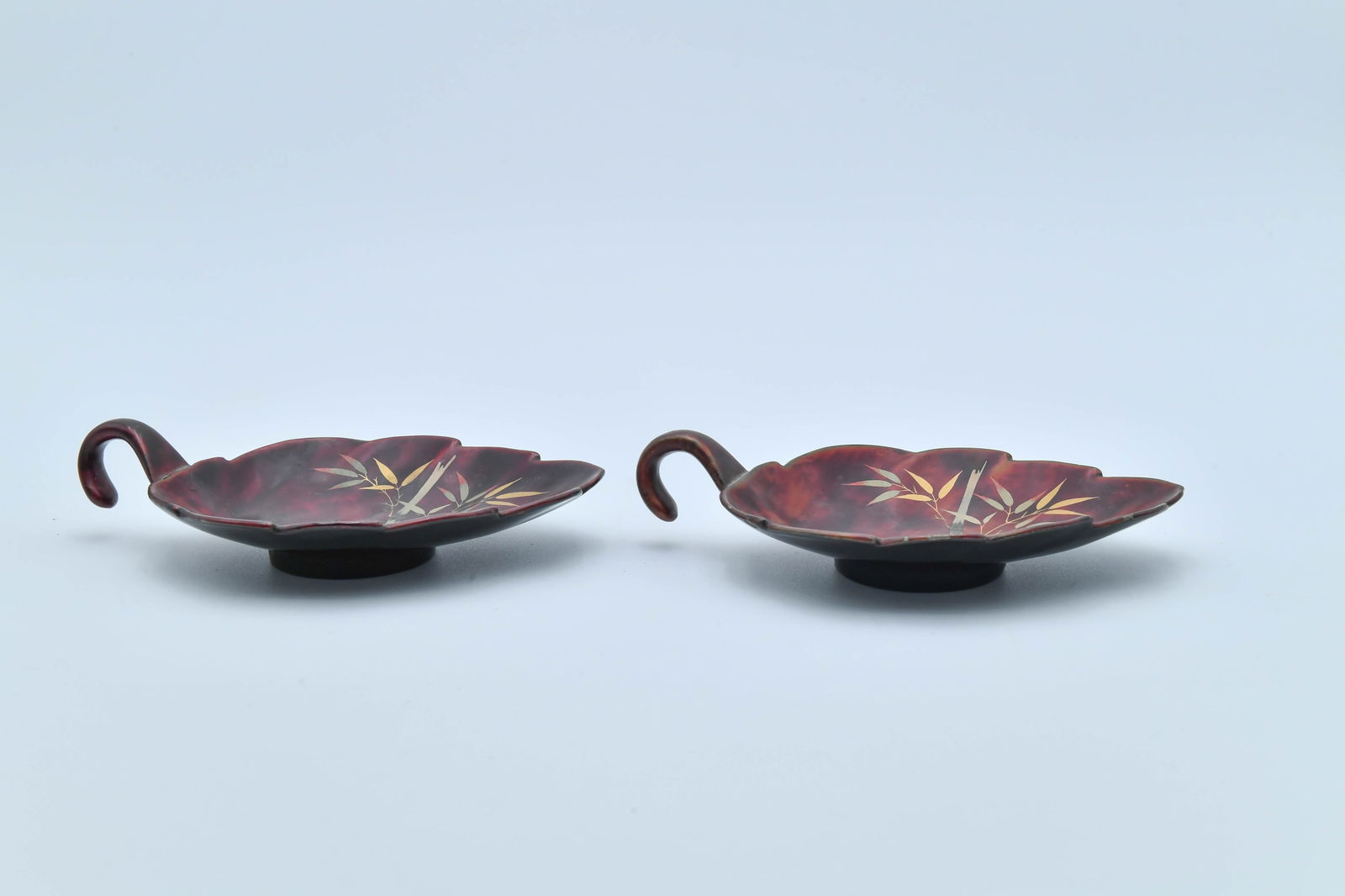 Two Vintage MARUNI ???? Lacquerware Leaf Dish Bowls, Made in Japan (1 of 7)