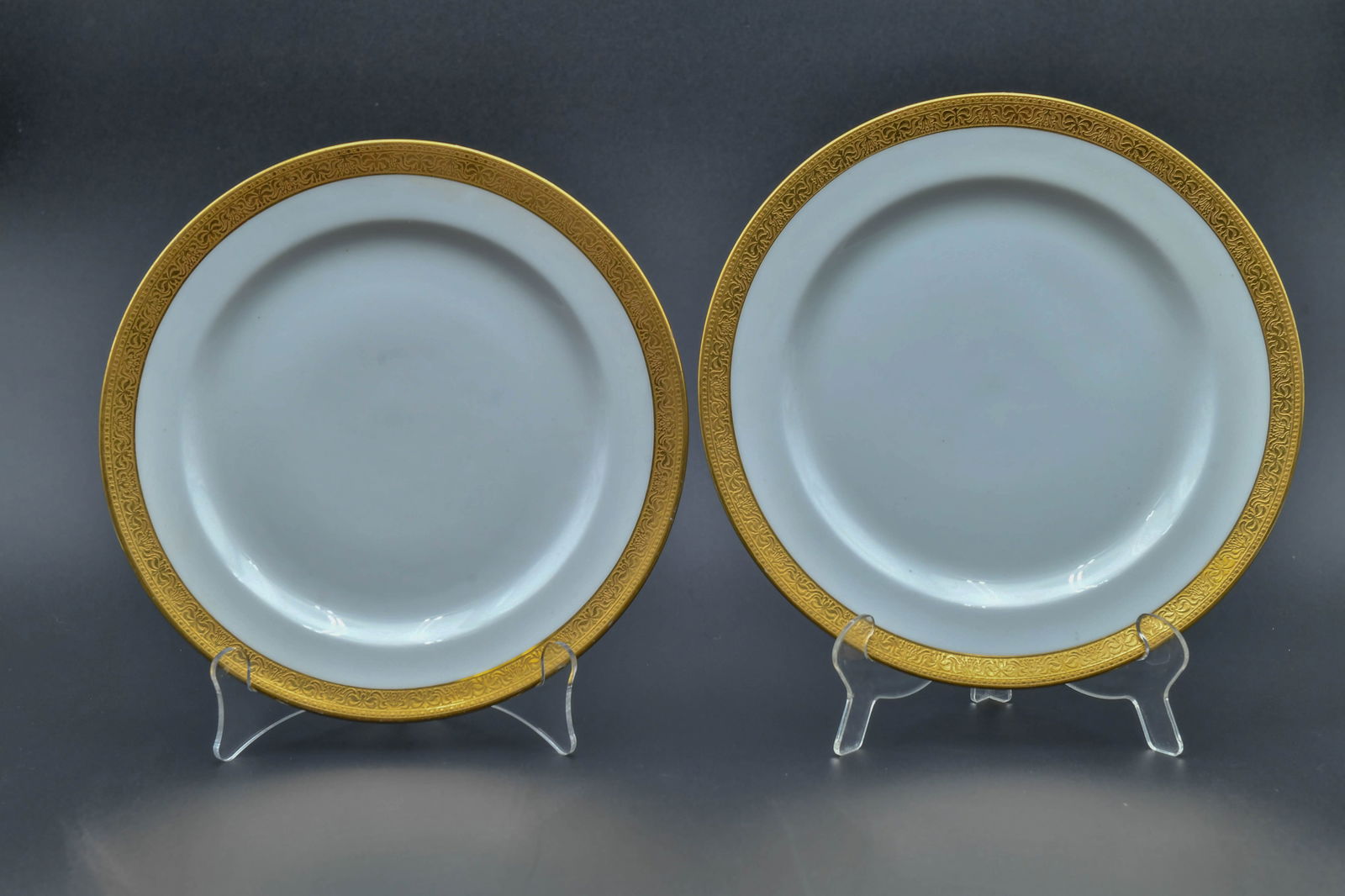 Two of 9" LENOX Gold Edge Porcelain Plates, Tiffany & Co. (1 of 6)