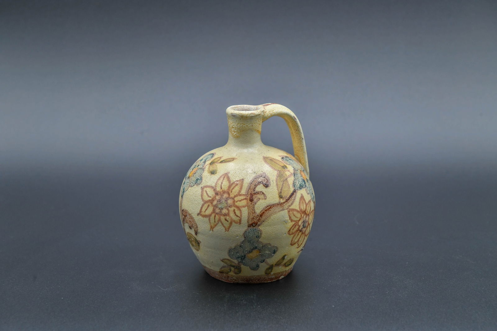 Vintage Hand-Painted Multicolor Floral Pattern Pottery Pitcher (1 of 6)