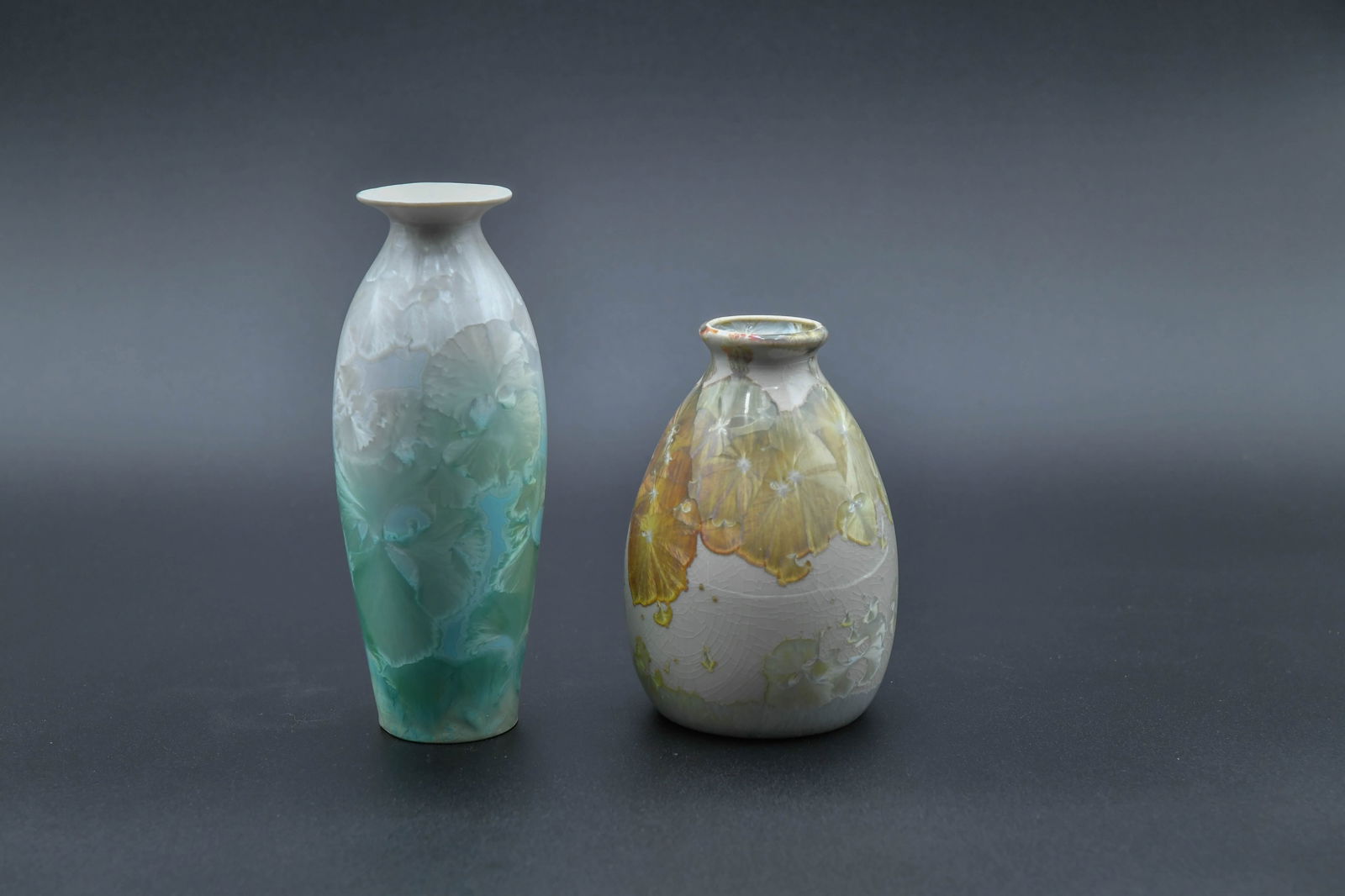 Two Signed & Unique Crystalline Glazed Ceramic Vases (1 of 6)