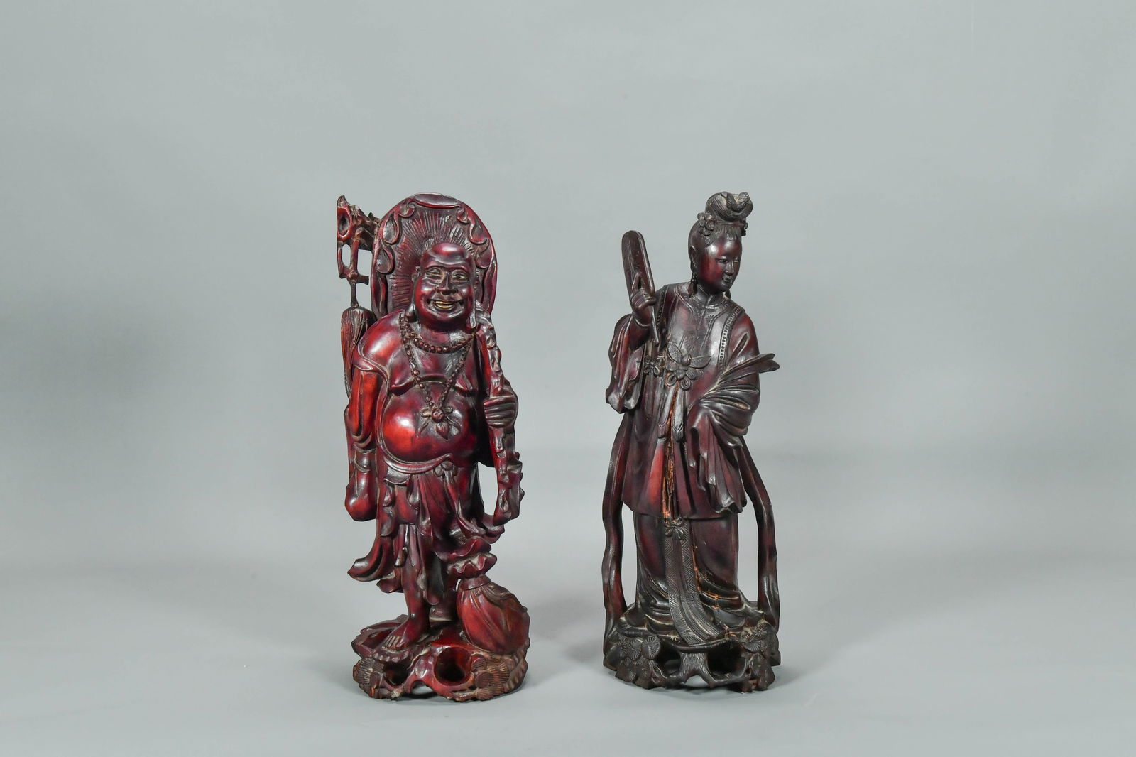 Two Vintage Chinese Hand-Carved Wooden Figure Sculpture (1 of 10)