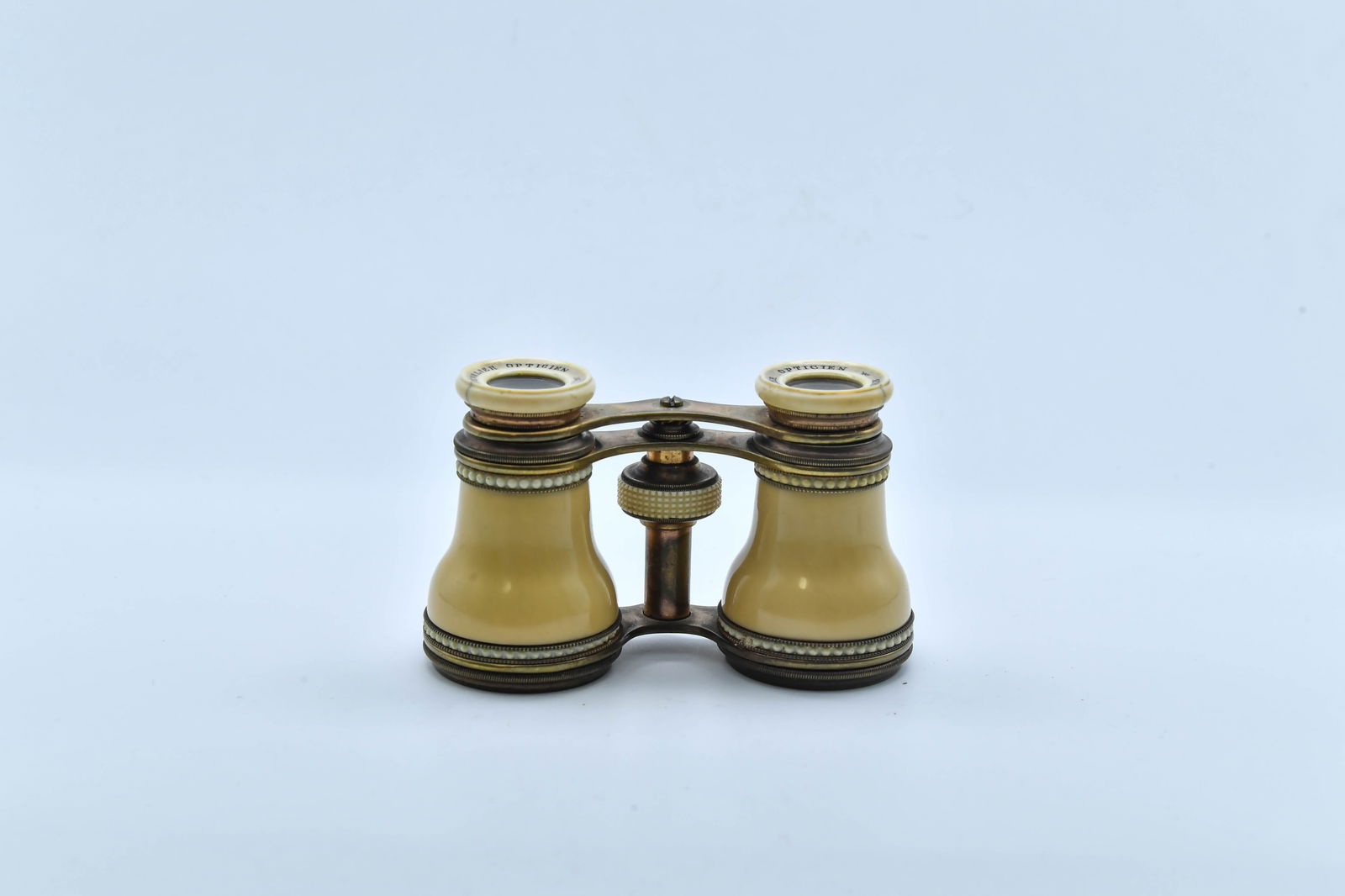 Rare Antique Chevalier Optician Paris Bone & Brass Opera Glasses, France (1 of 8)