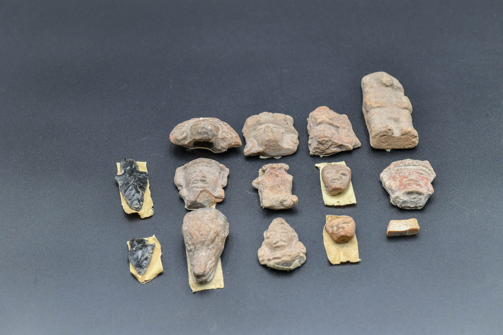 Lot of 14 Ancient Terractta Heads w/Label Attached (1 of 6)