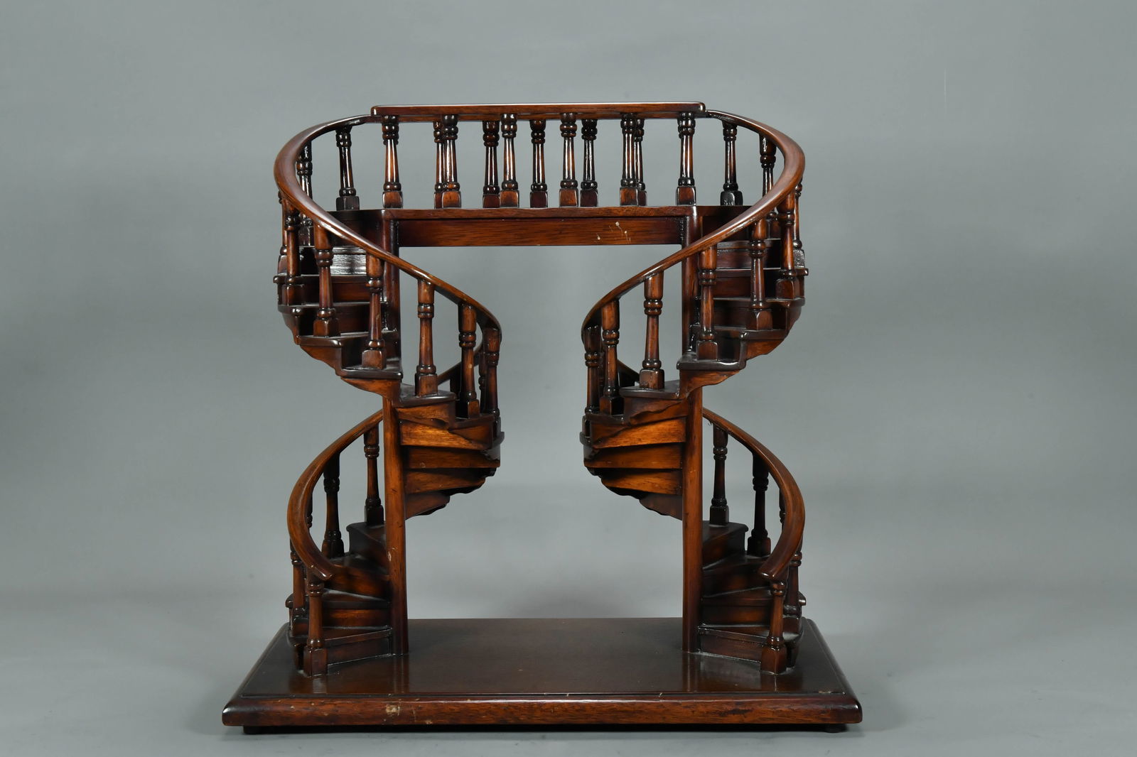 Vintage Mahogany/Wood Architectural Model of Double Spiral Staircase, Made in Philippines (1 of 6)
