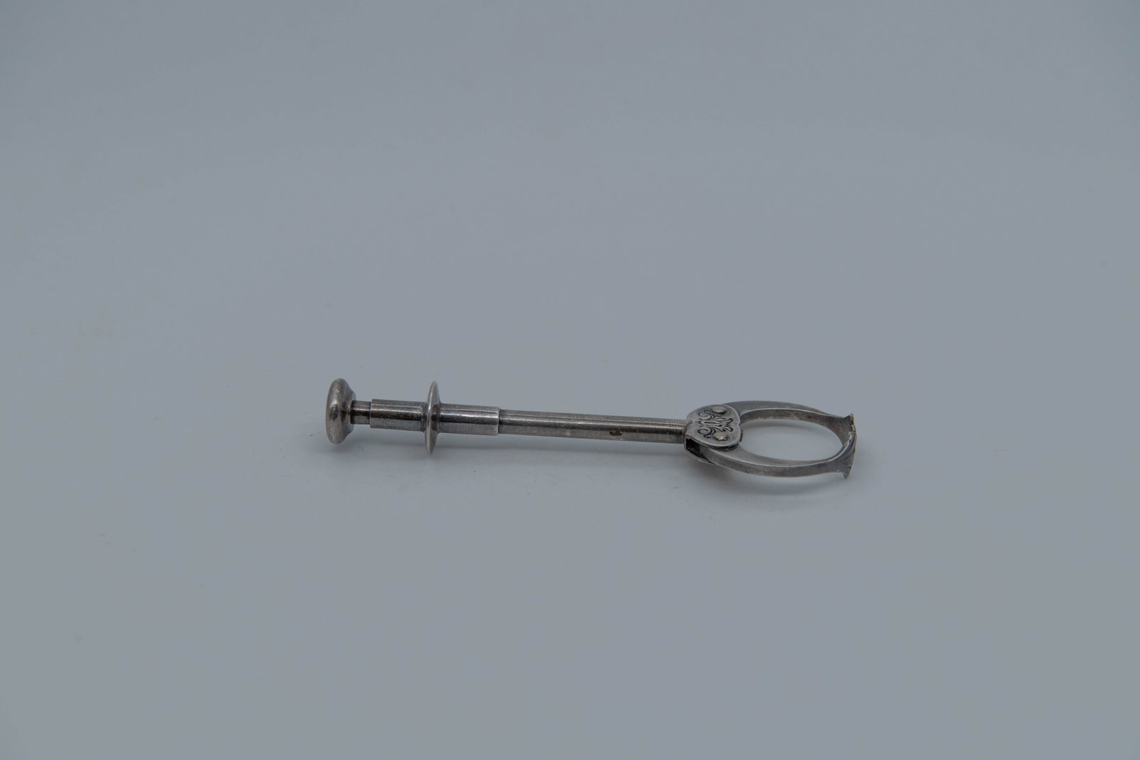 Vintage Silver Mechanical Sugar Plunger Nip, Stamped w/WMF 90: Vintage Silver Mechanical Sugar Plunger Nip, Stamped w/WMF 90. Tested as silver, Total weight: 23.8g, Measures 4"L x 1"1/4W; In good condition, (Stand Not Included)