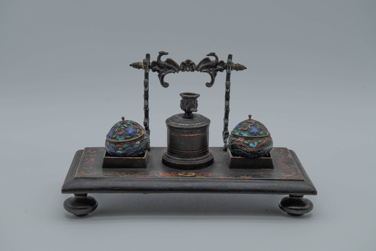 Antique Mixed-Material & Styles Ornate Decorative Desk Inkwell Set (1 of 8)
