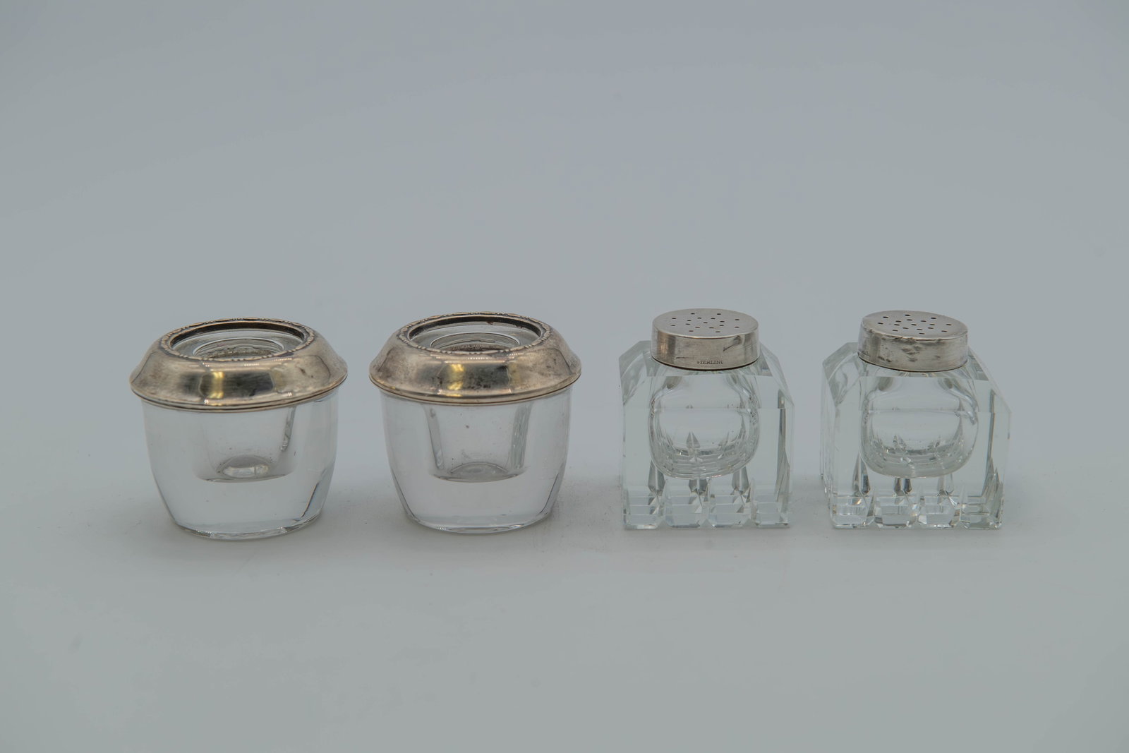 Lot of 4 Vintage Sterling Silver & Glass Containers (1 of 7)
