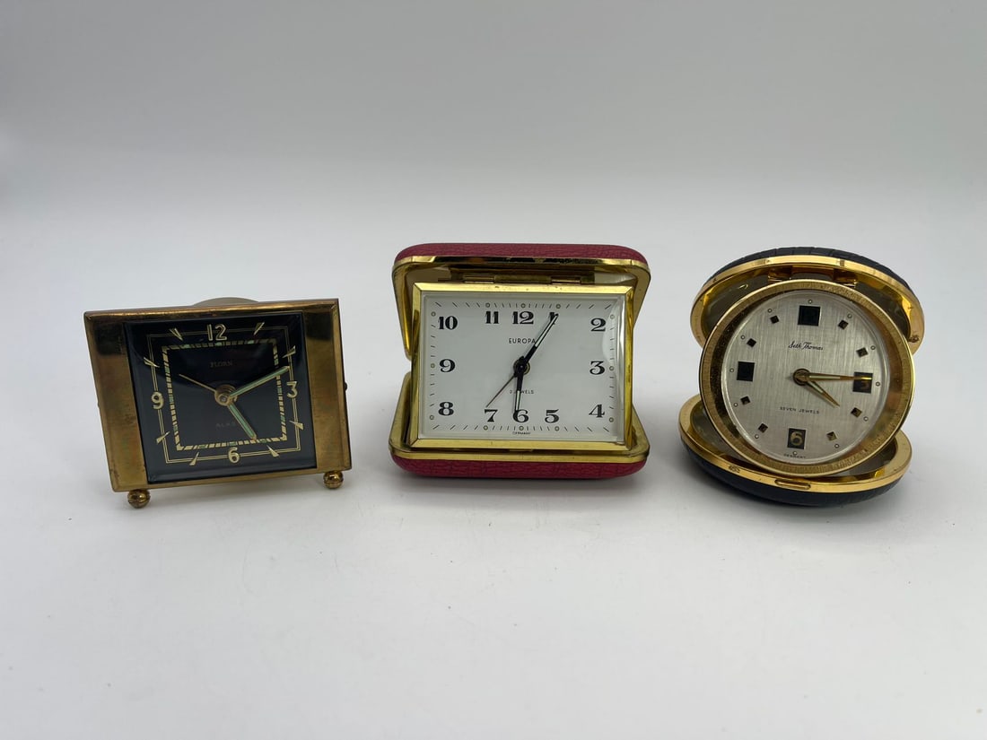 Lot of 3 Vintage Germany Travel Alarm Clocks (1 of 8)