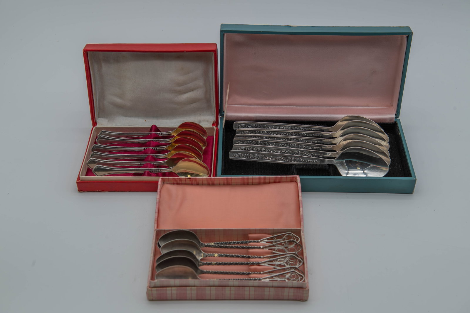Set of 3 18 Pieces Vintage CCCP Silver-plated/Alloy Spoons in Original Boxes (1 of 6)