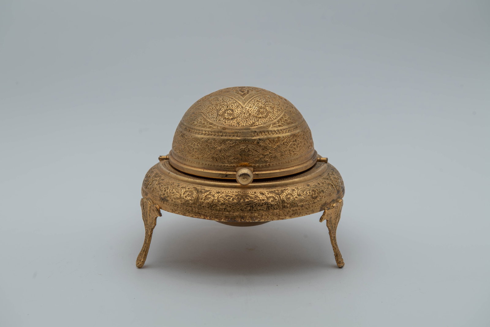 Vintage Antique Persian/Russian Gold-Plated Footed Caviar Server Bowl (1 of 6)