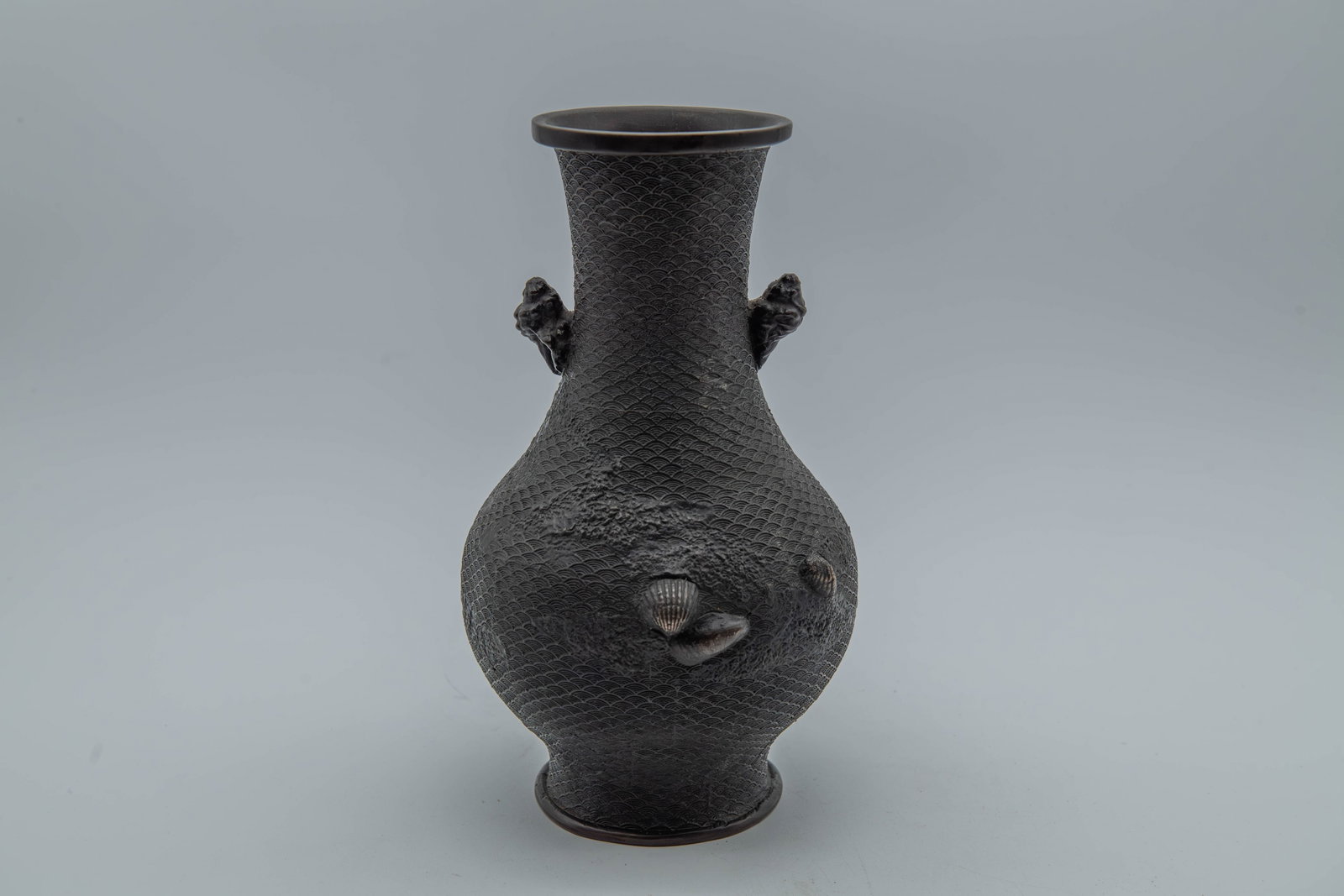 Antique Japanese Bronze Vase w/Intricate Details, Signed __(Dragon Cloud) (1 of 7)