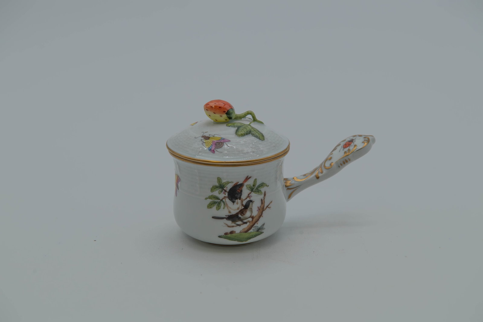 Herend Hungary Hand-Painted Rothschild Bird Porcelain Custar Cup w/Lid (1 of 8)