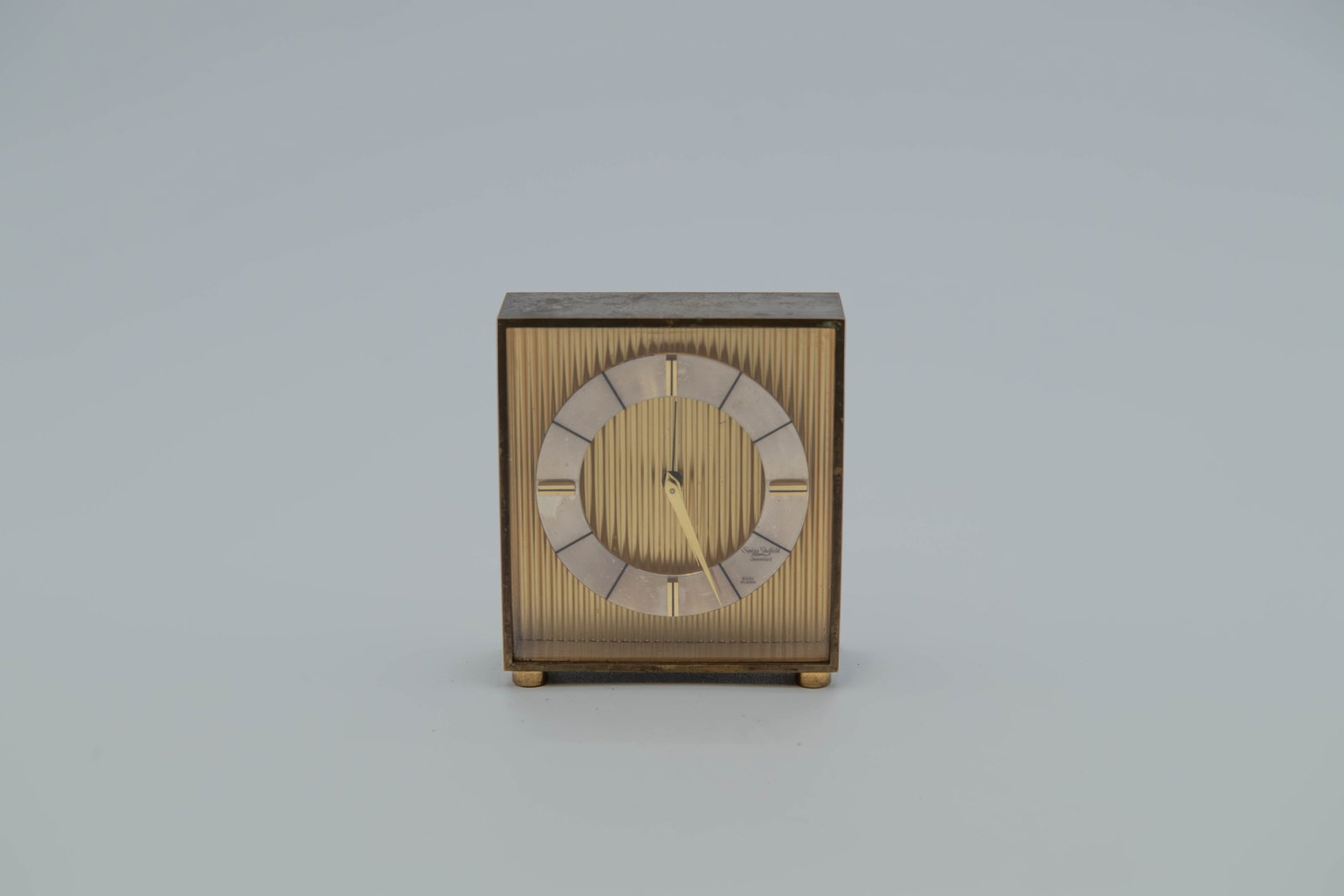 Vintage "Swiza Sheffield" Jeweled 8-Day Brass Table Alarm Clock, Made in Switzerland (1 of 7)