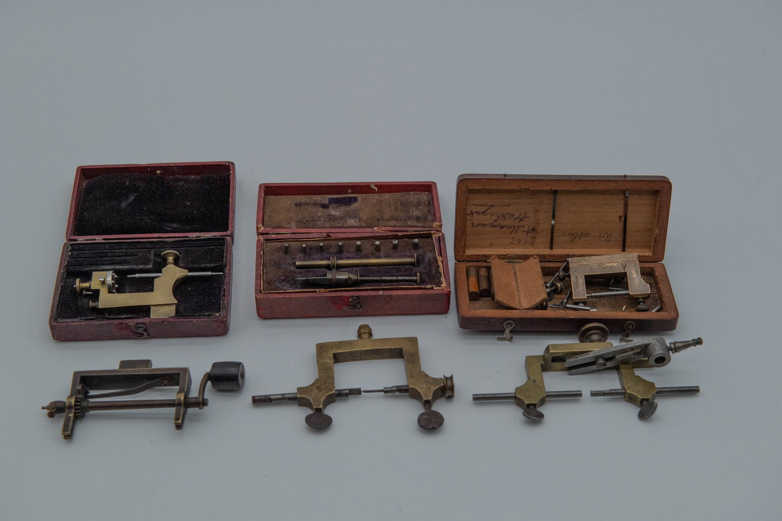 Lot of 6 Vintage Brass Specialized Watchmaker Tools (1 of 7)
