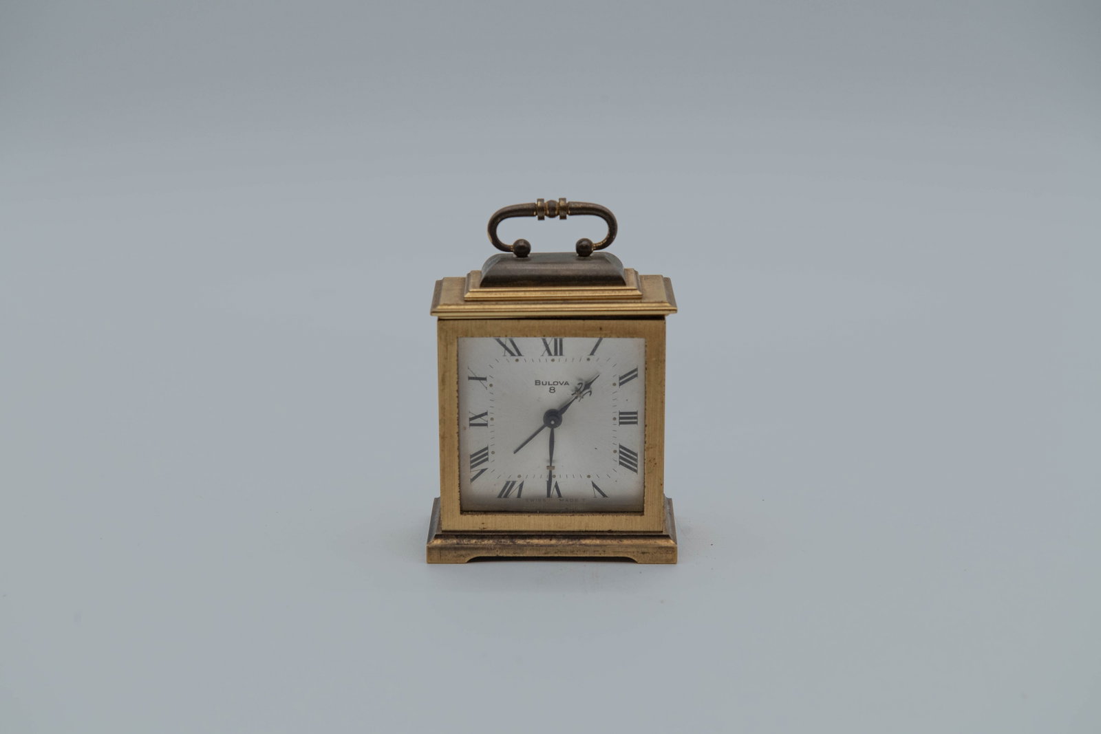 Vintage Swiss-Made Bulova 8-Day Heavy Brass Alarm Clock, Model G-2251 (1 of 5)