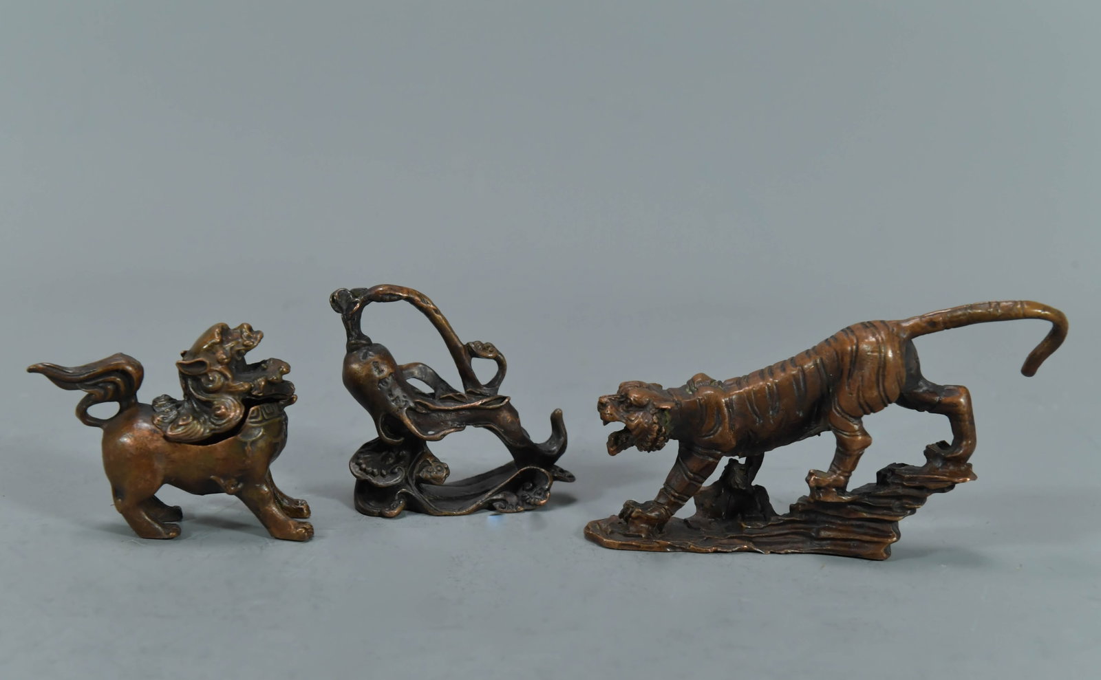 Group of 3 Vintage Chinese Small Bronze Sculptures (1 of 7)