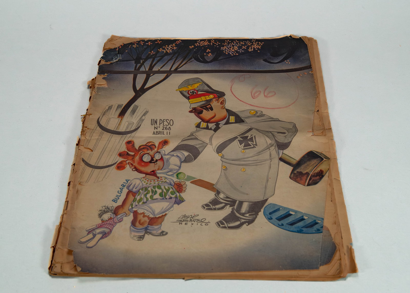 The Publication "UN PESO" Newspaper Issue No 268, ABRIL II, Mexico, 1941 (1 of 13)