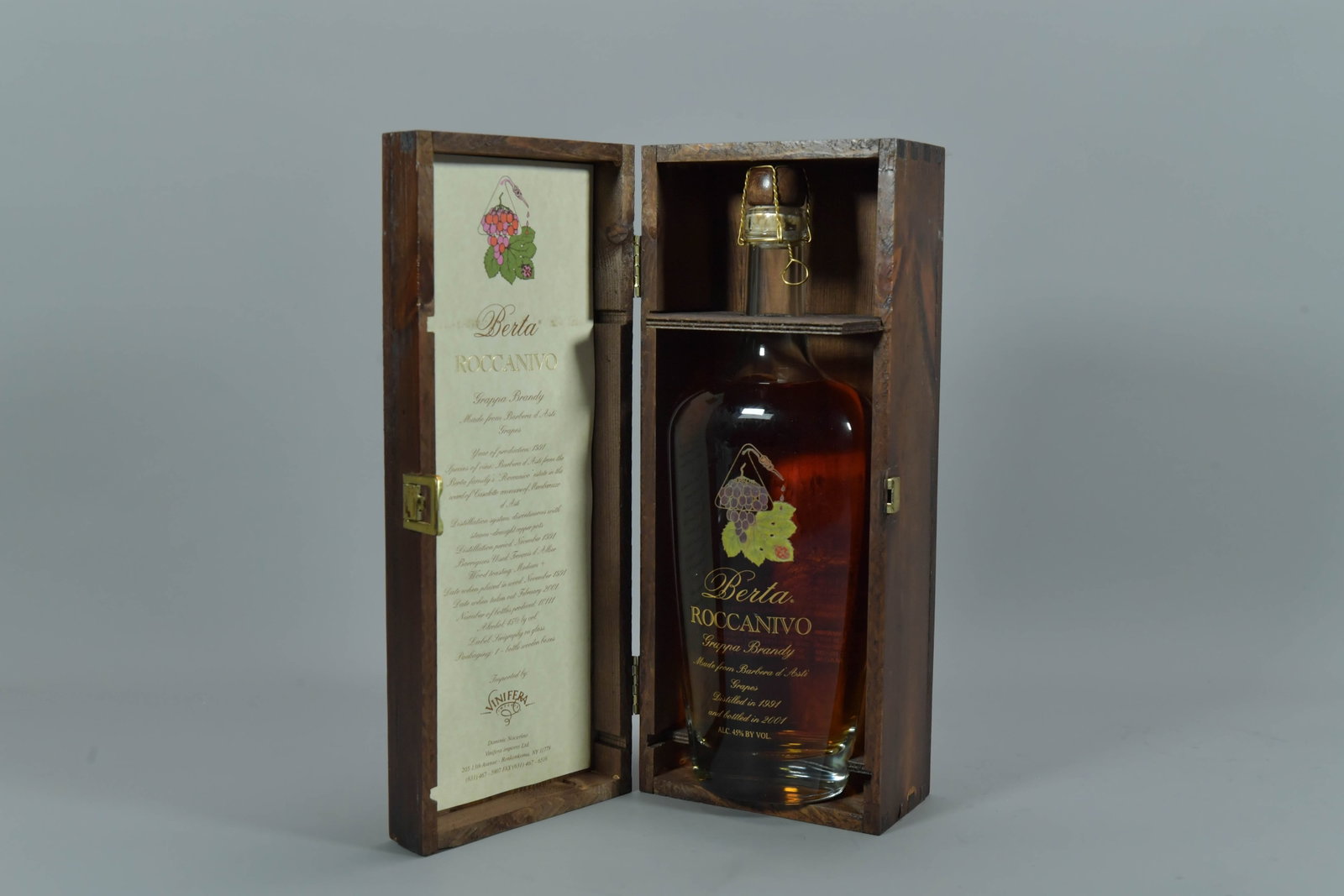 1991 Berta Roccanivo Grappa Brandy 750ml, Product of Italy, Fully Sealed (1 of 7)