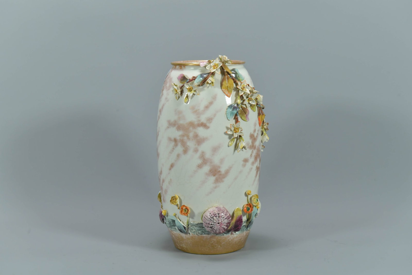 Very Rare Antique DOULTON Faience Pottery Marine Life Themed Reliefs Decorated Vase (1 of 9)