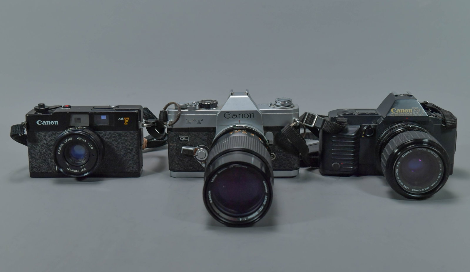 Lot of 3 Vintage Canon Camera w/Lens (1 of 7)