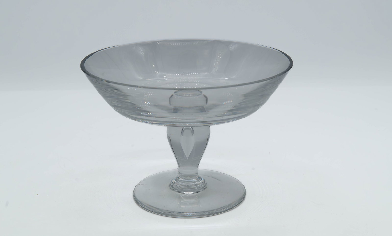 Vintage Signed "Val St Lambert" Footed Clear Crystal-Glass Compote Bowl (1 of 6)