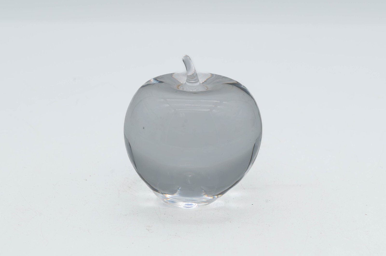Marked Tiffany & Co. Crystal Apple Paperweight: Marked Tiffany & Co. Crystal Apple Paperweight. Measures 3"1/4 Diameter. Overall in good vintage condition, with minor wear consistent with age and use.
