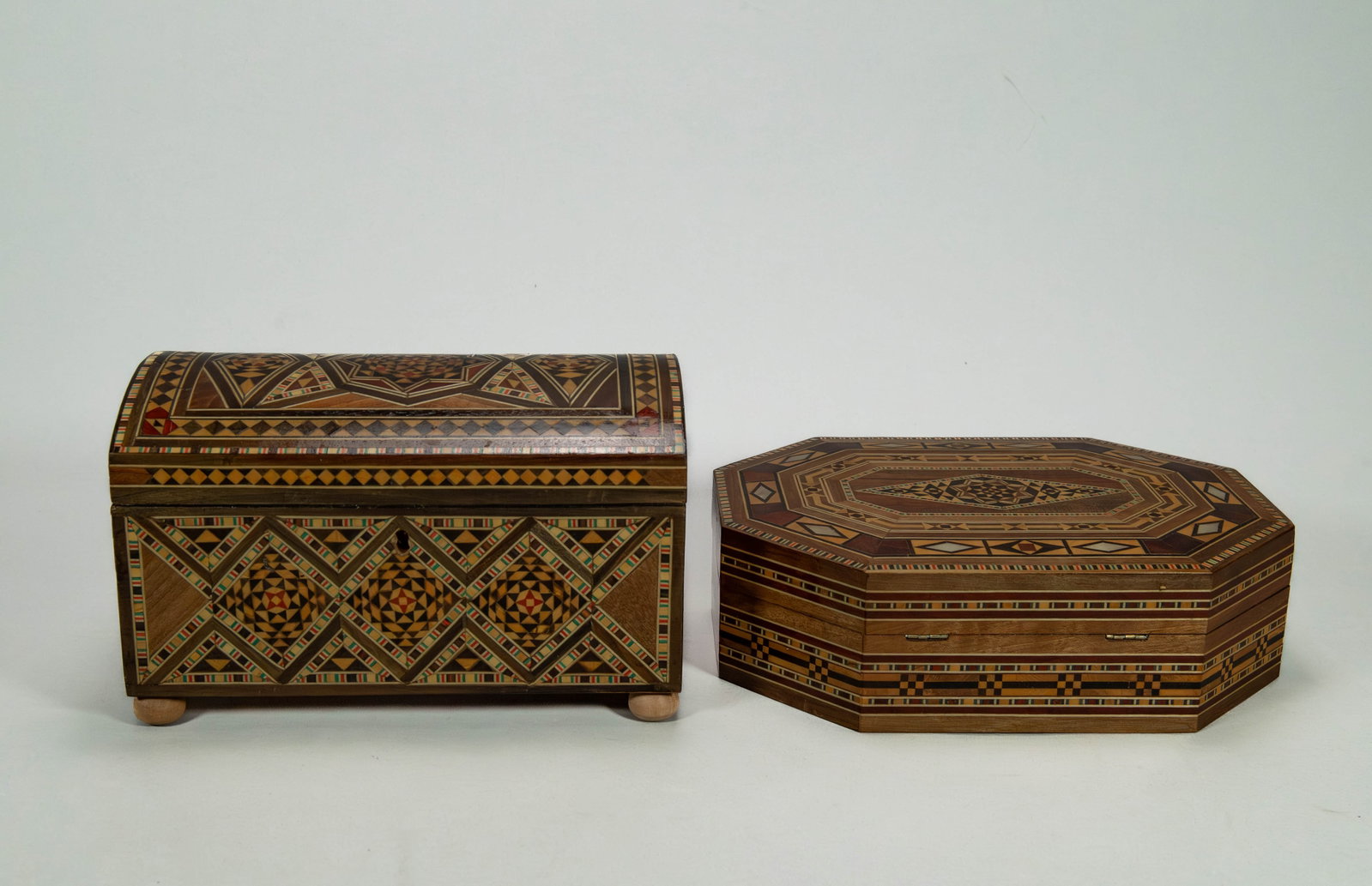 Lot of 4 Vintage Damascus/Syrian Style Handmade Wooden Inlaid Jewelry Boxes (1 of 9)