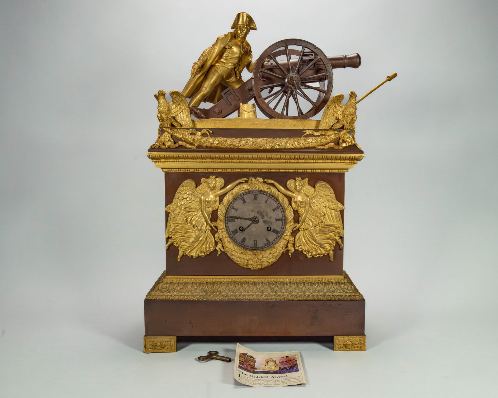 An Unique Impressive Antique French Gilt-Bronze Mantel Clock of Luxurious Design w/Figural Scene of (1 of 9)