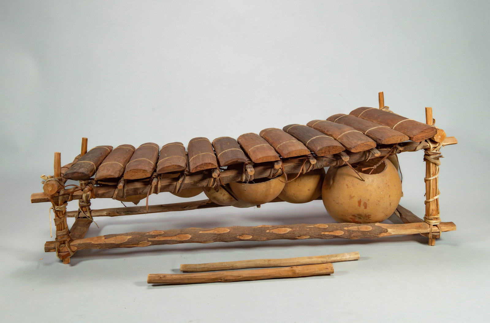 Vintage West African Handcrafted 12 Keys Balafon: Vintage West African Handcrafted 12 Keys Balafon. Measurement 26"L x 13"W x 8"1/2H. In good vintage condition