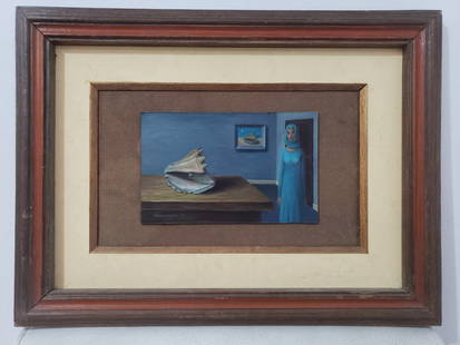 Gertrude Abercrombie (1909 - 1977) - oil on masonite - Shipping by DHL: Beautiful piece of Art, Painting by American Artist. Size: 14.7 x 19.8 inches .Technique: Oil on masonite. Provenance: Private Collection. The piece of Art is in good condition, without restoration.