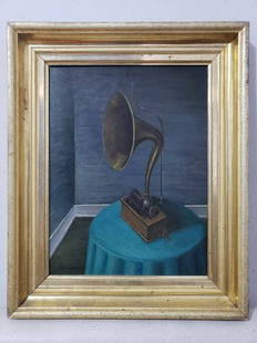 Gertrude Abercrombie (1909 - 1977) - oil on masonite - Shipping by DHL: Beautiful piece of Art, Painting by American Artist. Size: 17.2 x 13.9 inches .Technique: Oil on masonite. Provenance: Private Collection. The piece of Art is in good condition, without restoration.