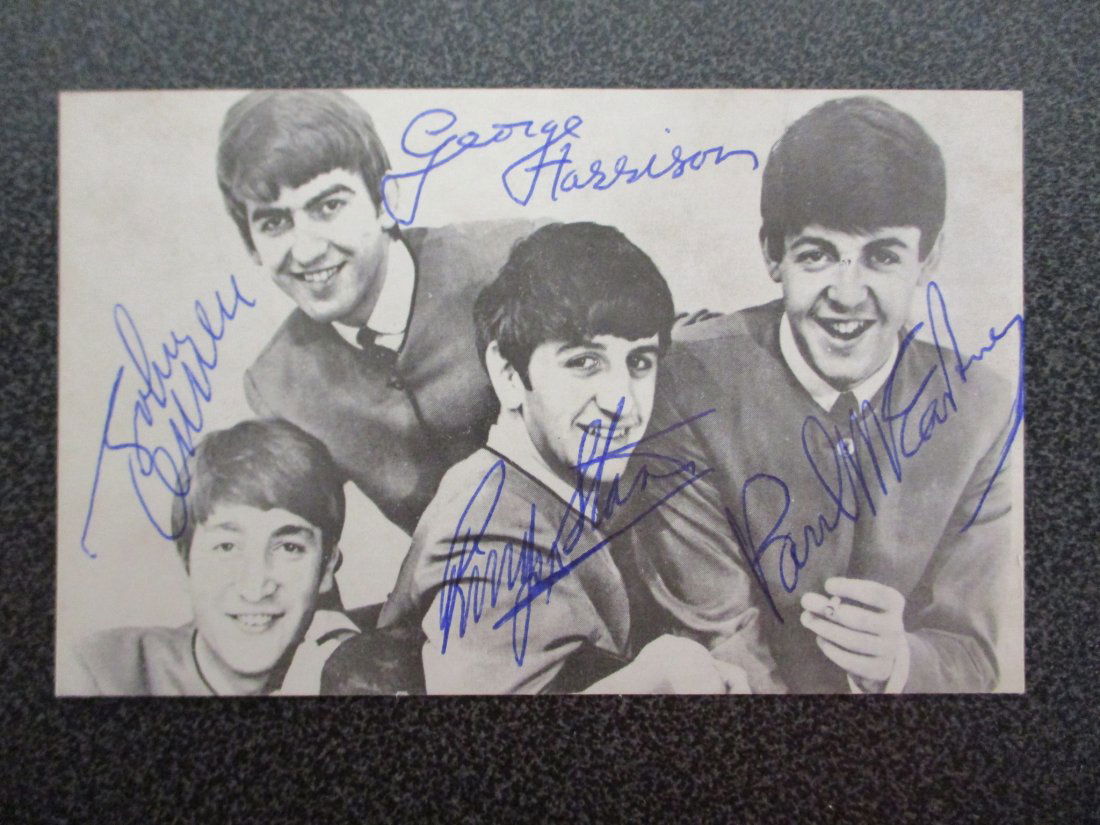 Beatles signed Penny Card - Signed by All 4 Beatles (1 of 4)
