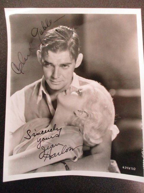 Clark Gable and Jean Harlow signed photograph with a Certificate of Authenticity (COA) (1 of 7)